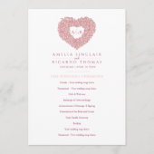 Roze tulpen hardeliefde ceremonie bruiloft programmakaart (Voorkant)