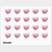 Roze tulpen hart sticker (Vel)