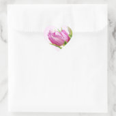 Roze tulpen hart sticker (Tas)