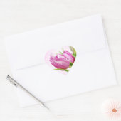 Roze tulpen hart sticker (Envelop)