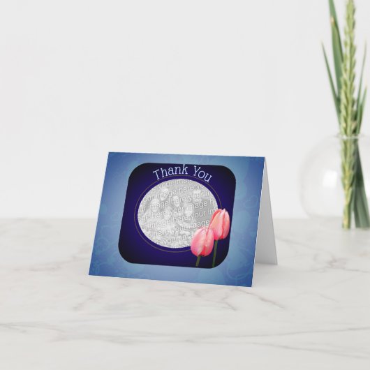 Roze tulpen Hartelijk dank voor uw fotokaart Bedankkaart (Voorkant)