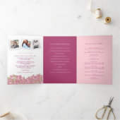 Roze tulpen hartfloreel verhaal toewijding bruilof drieluik programma (Binnen)