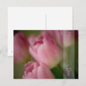 Roze Tulpen • Het Briefkaart van de Valentijnsdag (Voorkant / Achterkant)