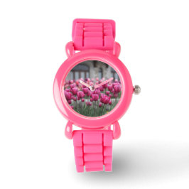 Roze Tulpen Horloge