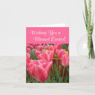 Roze tulpen - Ik wens u een raasloze Kaart