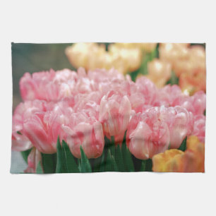 Roze Tulpen in Bloom Theedoek