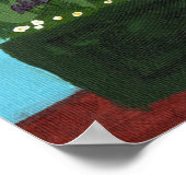 Roze tulpen in groene verpakking poster (Hoek)