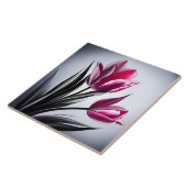 Roze tulpen inktketting tegeltje (Zijkant)