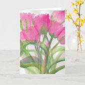 Roze Tulpen Kaart (Gele Bloem)