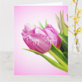 Roze tulpen kaart (Gele Bloem)