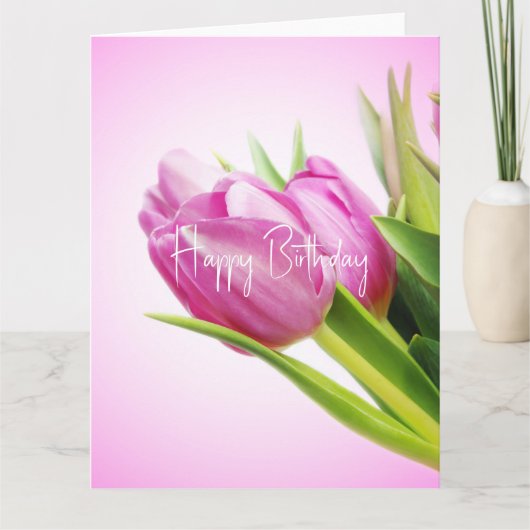 Roze tulpen kaart (Voorkant)