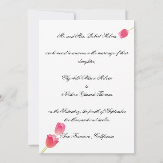 Roze Tulpen Kaart (Achterkant)