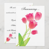 Roze Tulpen Kaart (Voorkant / Achterkant)