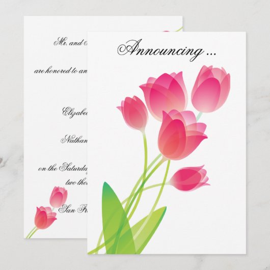 Roze Tulpen Kaart (Voorkant / Achterkant)