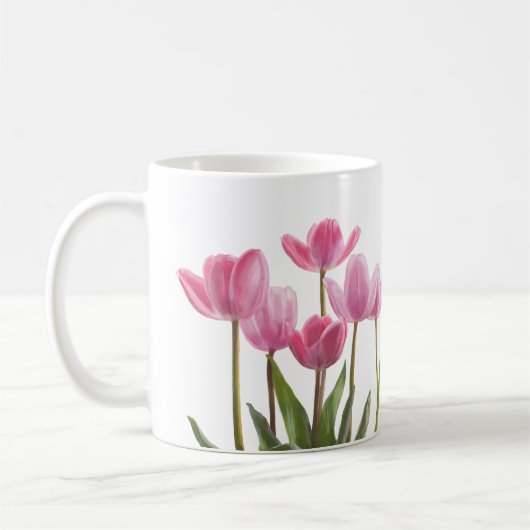 Roze tulpen koffiemok (Links)