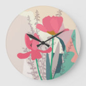 Roze tulpen Kunstmatige moderne kleurenblokken Sta Grote Klok (Voorkant)