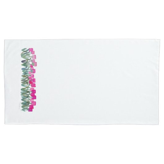 Roze tulpen kussensloop (Voorkant-Links)