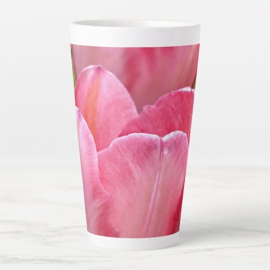 Roze tulpen latte mok (Voorkant)