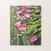Roze tulpen legpuzzel (Verticaal)
