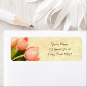 Roze tulpen lente bloem retour adres etiket (Insitu)