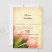 Roze tulpen lente bruiloft receptie kaart (Voorkant)