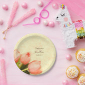 Roze tulpen lente bruiloft receptie papieren bordje (Feest)