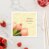 Roze tulpen lente bruiloft receptie servet (Insitu)