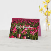 Roze tulpen, lente groet, roze bloemen kaart (Gele Bloem)