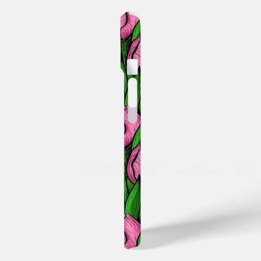 Roze tulpen met groene bladeren Case-Mate iPhone case (Achterkant / Links)