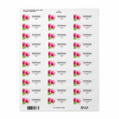 Roze Tulpen met Groene Bladeren Foto Adres Etiket (Full Sheet)