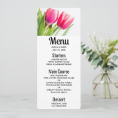 Roze tulpen met groene bladeren Foto Kaart (Staand voorkant)