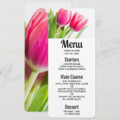 Roze tulpen met groene bladeren Foto Kaart (Voorkant / Achterkant)