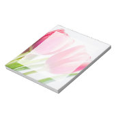 Roze tulpen met groene bladeren Foto Notitieblok (Linkerzijde)