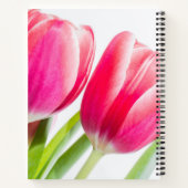 Roze tulpen met groene bladeren Foto Notitieboek (Achterkant)