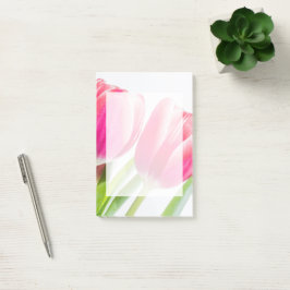 Roze tulpen met groene bladeren Foto Post-it® Notes