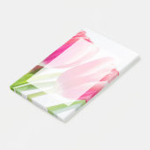Roze tulpen met groene bladeren Foto Post-it® Notes (Schuin)