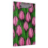 Roze tulpen met groene bladeren klembord (Rechts)