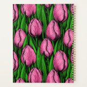 Roze tulpen met groene bladeren planner (Achterkant)