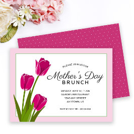 Roze Tulpen | Moederdag Brunch Kaart