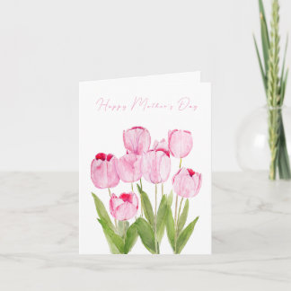 Roze tulpen Moederdag Kaart
