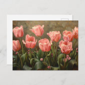 Roze Tulpen Mooie Bloemenolieverfschilderij Briefkaart (Voorkant / Achterkant)