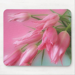 Roze tulpen muismat