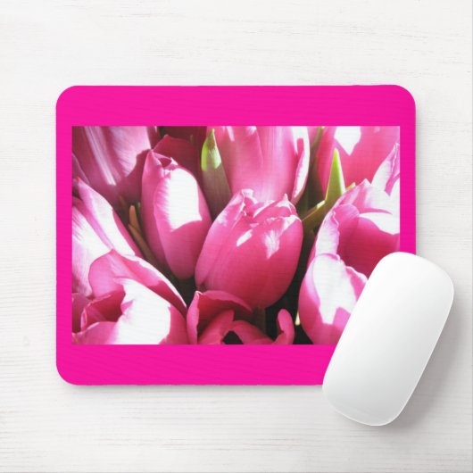 Roze tulpen muismat (Met muis)