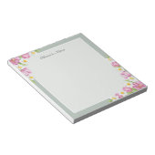 Roze tulpen & narcissen lente bloemen notitieblok (Schuin)