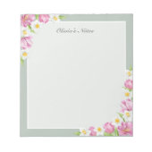 Roze tulpen & narcissen lente bloemen notitieblok (Voorkant)