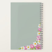 Roze tulpen & narcissen lente bloemen notitieboek (Achterkant)
