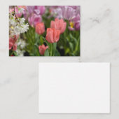 Roze tulpen notitiekaartje (Voorkant / Achterkant)