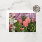 Roze tulpen notitiekaartje (Voorkant / Achterkant in situ)