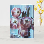 Roze tulpen op moederdag kaart (Gele Bloem)