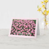 Roze Tulpen Pasen Kaart (Gele Bloem)